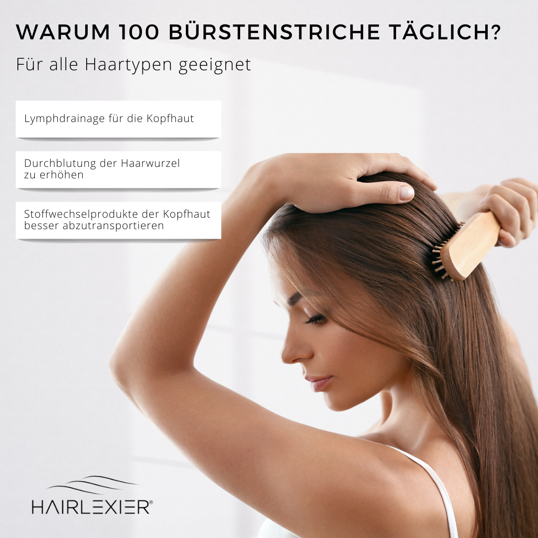 Naturhaarbürste mit Wildschweinborsten & Birnbaumgriff
